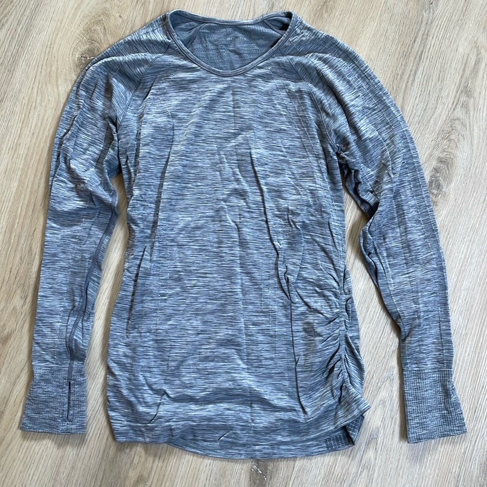 Athleta Seamless Ruched Sides Layering Long Sleeve Top Size Medium